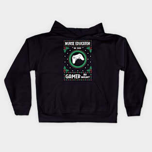 Nurse Education By Day Gamer By Night - Ugly Christmas Gift Idea Kids Hoodie